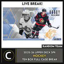 Load image into Gallery viewer, 2025-26 UPPER DECK SPX HOCKEY 10 BOX (FULL CASE) BREAK #H3760 - RANDOM TEAMS