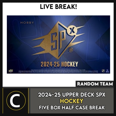 2024-25 UPPER DECK SPX HOCKEY 5 BOX (HALF CASE) BREAK #H3511 - RANDOM TEAM