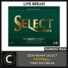 Load image into Gallery viewer, 2024 PANINI SELECT FOOTBALL 3 BOX BREAK #F3274 - RANDOM TEAMS