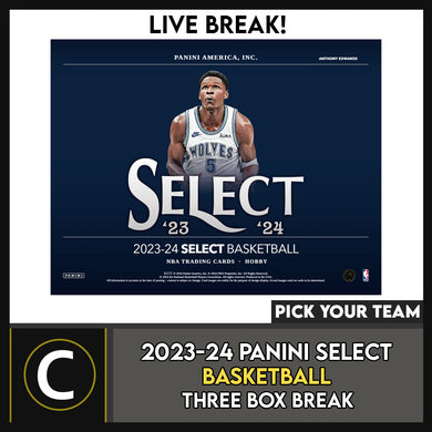 2023-24 PANINI SELECT BASKETBALL 3 BOX BREAK #B3086 - PICK YOUR TEAM