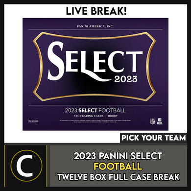 2023 PANINI SELECT FOOTBALL 12 BOX (FULL CASE) BREAK #F3138 - PICK YOUR TEAM