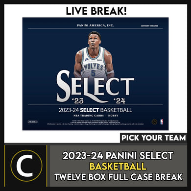 2023-24 PANINI SELECT BASKETBALL 12 BOX (FULL CASE) BREAK #B3084 - PICK YOUR TEAM