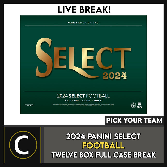 2024 PANINI SELECT FOOTBALL 12 BOX (FULL CASE) BREAK #F3268 - PICK YOUR TEAM