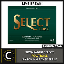 Load image into Gallery viewer, 2024 PANINI SELECT FOOTBALL 6 BOX (HALF CASE) BREAK #F3273 - RANDOM TEAMS