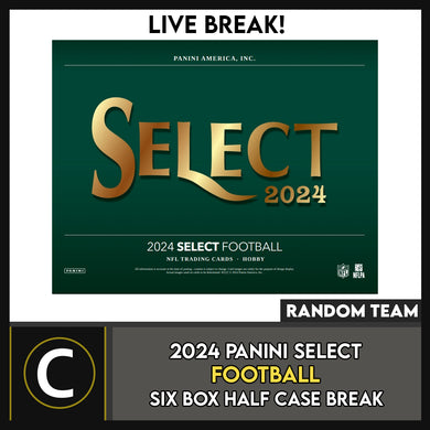 2024 PANINI SELECT FOOTBALL 6 BOX (HALF CASE) BREAK #F3273 - RANDOM TEAMS