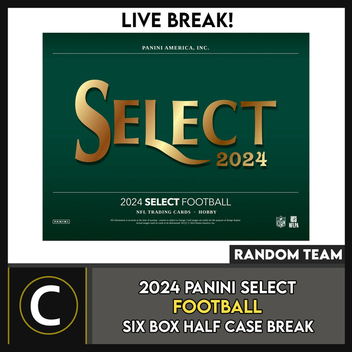 2024 PANINI SELECT FOOTBALL 6 BOX (HALF CASE) BREAK #F3273 - RANDOM TEAMS