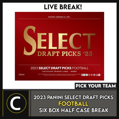 PANINI SELECT DRAFT PICKS FOOTBALL 6 BOX (HALF CASE) BREAK #F3056 - PICK YOUR TEAM