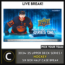 Load image into Gallery viewer, 2024-25 UPPER DECK SERIES 1 HOCKEY 6 BOX (HALF CASE) BREAK #H3351 - PICK YOUR TEAM