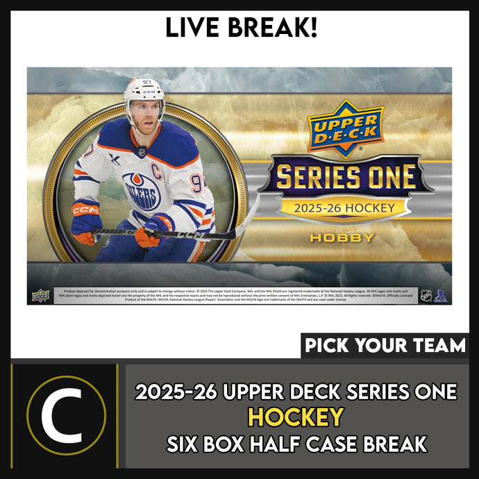 2025-26 UPPER DECK SERIES 1 HOCKEY 6 BOX (HALF CASE) BREAK #H3657 - PICK YOUR TEAM