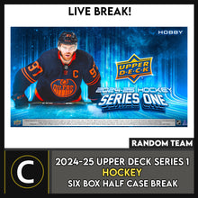 Load image into Gallery viewer, 2024-25 UPPER DECK SERIES 1 HOCKEY 6 BOX (HALF CASE) BREAK #H3361 - RANDOM TEAM