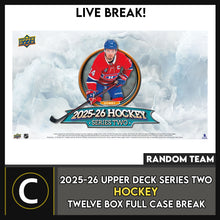 Load image into Gallery viewer, 2025-26 UPPER DECK SERIES 2 HOCKEY 12 BOX (FULL CASE) BREAK #H3720 - RANDOM TEAM