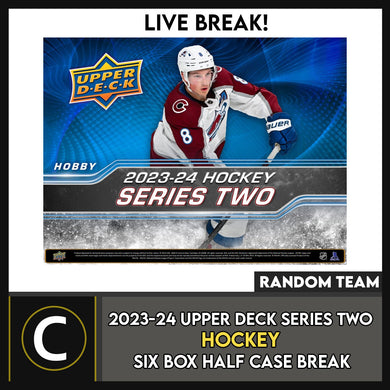 2023-24 UPPER DECK SERIES 2 HOCKEY 6 BOX (HALF CASE) BREAK #H3203 - RANDOM TEAM