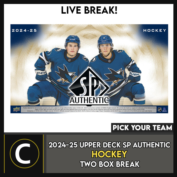 2024-25 UPPER DECK SP AUTHENTIC HOCKEY 2 BOX BREAK #H3601 - PICK YOUR TEAM