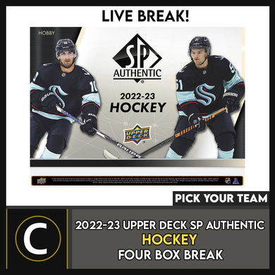 2022-23 UPPER DECK SP AUTHENTIC HOCKEY 4 BOX BREAK #H3104 - PICK YOUR TEAM*