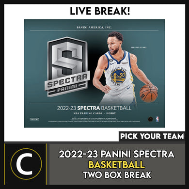 2022-23 PANINI SPECTRA  BASKETBALL 2 BOX BREAK #B3002 - PICK YOUR TEAM