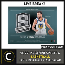 Load image into Gallery viewer, 2022-23 PANINI SPECTRA  BASKETBALL 4 BOX HALF CASE BREAK #B3001 - PICK YOUR TEAM