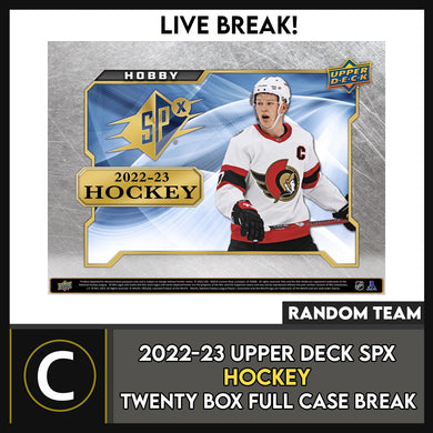 2022-23 UPPER DECK SPX HOCKEY 10 BOX (HALF CASE) BREAK #H3013 - RANDOM TEAM