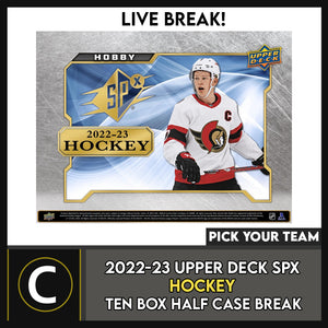 2022-23 UPPER DECK SPX HOCKEY 10 BOX (HALF CASE) BREAK #H3010 - PICK YOUR TEAM