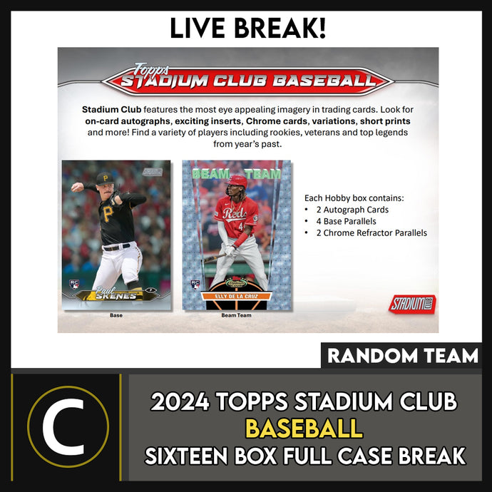 2024 TOPPS STADIUM CLUB BASEBALL 16 BOX (FULL CASE) BREAK #A3261 - RANDOM TEAMS