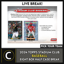 Load image into Gallery viewer, 2024 TOPPS STADIUM CLUB BASEBALL 8 BOX (HALF CASE) BREAK #A3258 - PICK YOUR TEAM