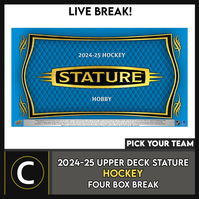 2024-25 UPPER DECK STATURE HOCKEY 4 BOX BREAK #H3640 - PICK YOUR TEAM