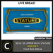 Load image into Gallery viewer, 2024-25 UPPER DECK STATURE HOCKEY 4 BOX BREAK #H3593 - RANDOM TEAM