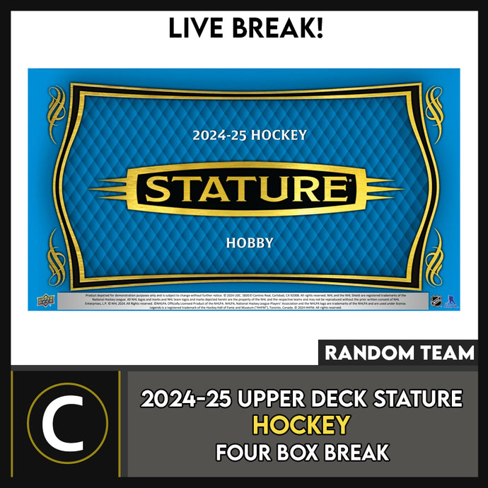 2024-25 UPPER DECK STATURE HOCKEY 4 BOX BREAK #H3593 - RANDOM TEAM