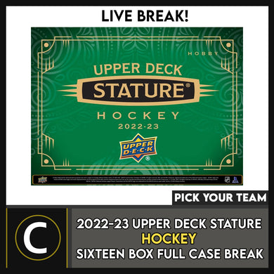 2022-23 UPPER DECK STATURE HOCKEY 16 BOX (FULL CASE) BREAK #H3072 - PICK YOUR TEAM