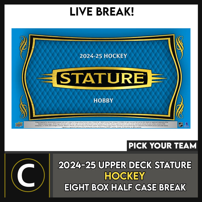 2024-25 UPPER DECK STATURE HOCKEY 8 BOX (HALF CASE) BREAK #H3589 - PICK YOUR TEAM