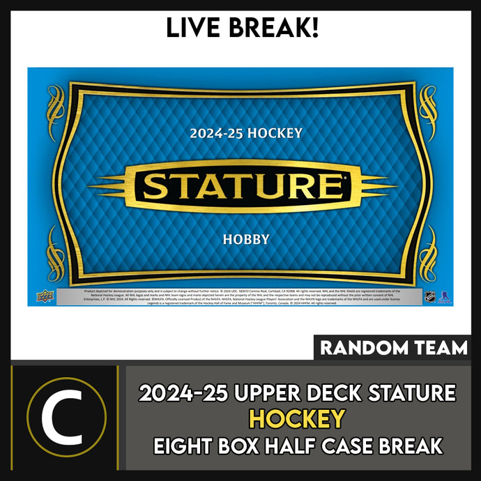 2024-25 UPPER DECK STATURE HOCKEY 8 BOX (HALF CASE) BREAK #H3592 - RANDOM TEAM