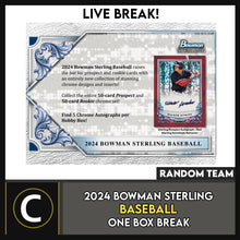 Load image into Gallery viewer, 2024 BOWMAN STERLING BASEBALL 1 BOX BREAK #A3240 - RANDOM TEAMS