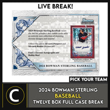 Load image into Gallery viewer, 2024 BOWMAN STERLING BASEBALL 12 BOX (FULL CASE) BREAK #A3233 - PICK YOUR TEAM