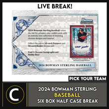 Load image into Gallery viewer, 2024 BOWMAN STERLING BASEBALL 6 BOX (HALF CASE) BREAK #A3234 - PICK YOUR TEAM