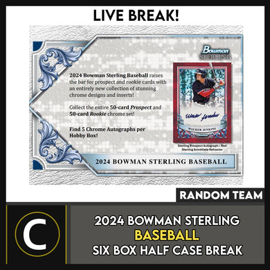 2024 BOWMAN STERLING BASEBALL 6 BOX (HALF CASE) BREAK #A3238 - RANDOM TEAMS