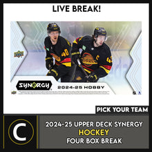 Load image into Gallery viewer, 2024-25 UPPER DECK SYNERGY HOCKEY 4 BOX BREAK #H3428 - PICK YOUR TEAM