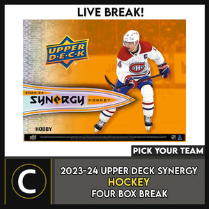 2023-24 UPPER DECK SYNERGY HOCKEY 4 BOX BREAK #H3164 - PICK YOUR TEAM