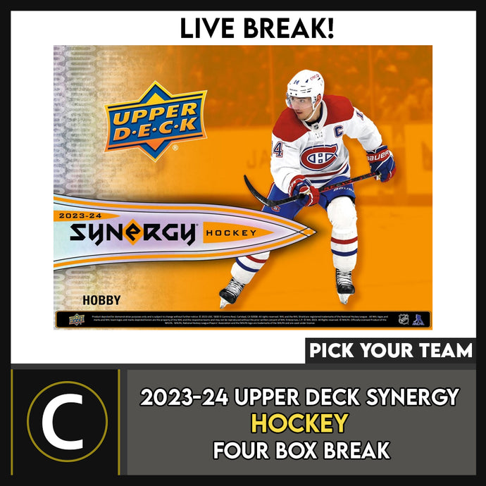 2023-24 UPPER DECK SYNERGY HOCKEY 4 BOX BREAK #H3164 - PICK YOUR TEAM