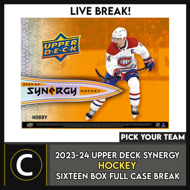 2023-24 UPPER DECK SYNERGY HOCKEY 16 BOX (FULL CASE) BREAK #H3205 - PICK YOUR TEAM