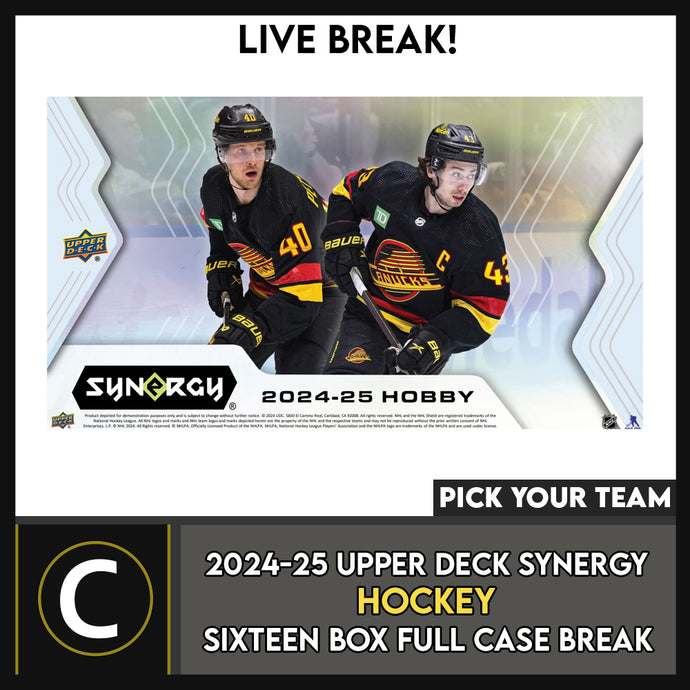 2024-25 UPPER DECK SYNERGY HOCKEY 16 BOX (FULL CASE) BREAK #H3426 - PICK YOUR TEAM