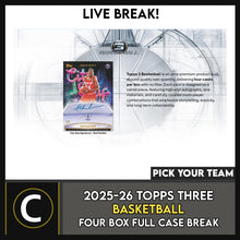 Load image into Gallery viewer, 2025-26 TOPPS THREE BASKETBALL 4 BOX (FULL CASE) BREAK #B3265 - PICK YOUR TEAM