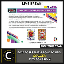 Load image into Gallery viewer, 2024 TOPPS FINEST ROAD TO UEFA SOCCER 2 BOX BREAK #S3017 - PICK YOUR TEAM