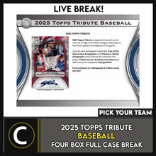 Load image into Gallery viewer, 2025 TOPPS TRIBUTE BASEBALL 4 BOX (FULL CASE) BREAK #A3297 - PICK YOUR TEAM