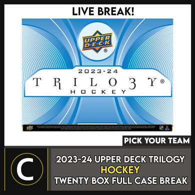 2023-24 UPPER DECK TRILOGY HOCKEY 20 BOX (FULL CASE) BREAK #H3276 - PICK YOUR TEAM