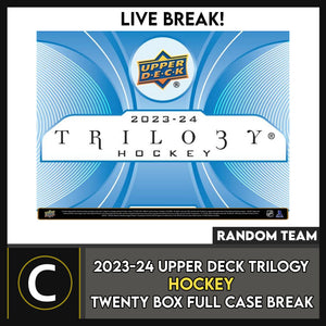 2023-24 UPPER DECK TRILOGY HOCKEY 10 BOX (HALF CASE) BREAK #H3109 - RANDOM TEAMS