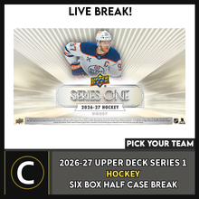 Load image into Gallery viewer, 2026-27 UPPER DECK SERIES 1 HOCKEY 6 BOX (HALF CASE) BREAK #H3844 - PICK YOUR TEAM
