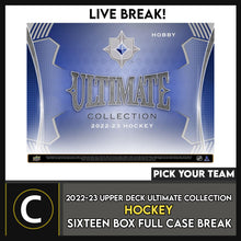 Load image into Gallery viewer, 2022-23 UPPER DECK ULTIMATE COLLECTION HOCKEY 16 BOX (FULL CASE) BREAK #H3216 - PICK YOUR TEAM