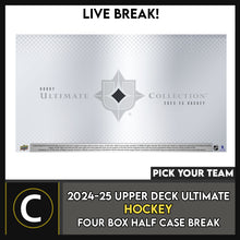 Load image into Gallery viewer, 2024-25 UPPER DECK ULTIMATE COLLECTION HOCKEY 4 BOX (HALF CASE) BREAK #H3627 - PICK YOUR TEAM