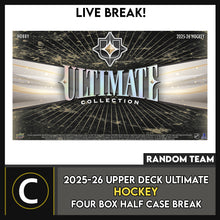 Load image into Gallery viewer, 2025-26 UPPER DECK ULTIMATE COLLECTION HOCKEY 4 BOX (HALF CASE) BREAK #H3803 - RANDOM TEAM