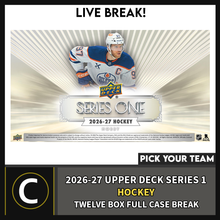 Load image into Gallery viewer, 2026-27 UPPER DECK SERIES 1 HOCKEY 12 BOX (FULL CASE) BREAK #H3849 - PICK YOUR TEAM