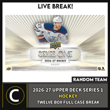 Load image into Gallery viewer, 2026-27 UPPER DECK SERIES 1 HOCKEY 12 BOX (FULL CASE) BREAK #H3846 - RANDOM TEAM